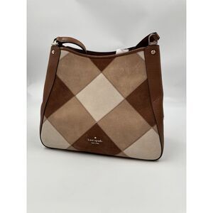 Kate Spade Brown and Cream Diamond Satchel